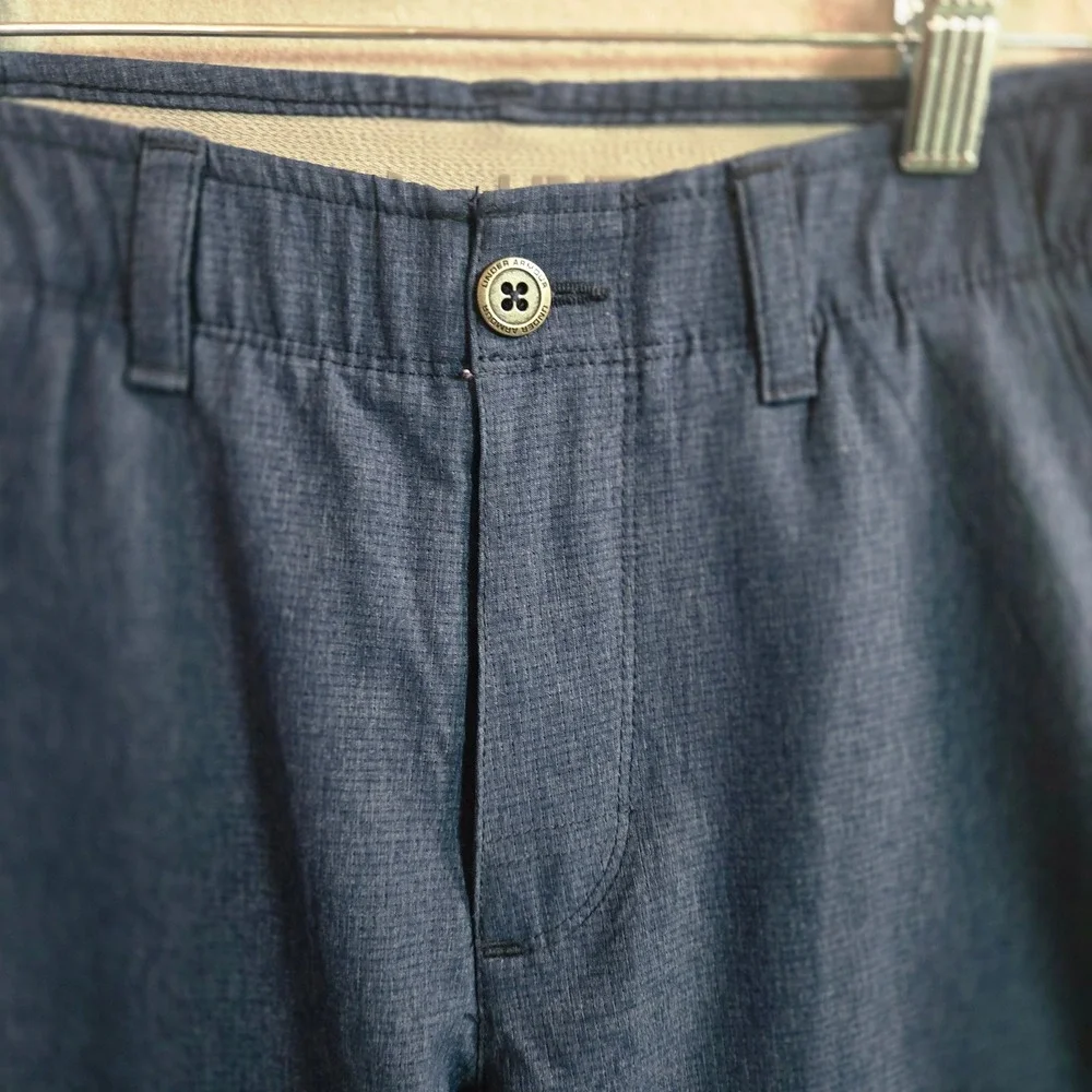 Under Armour HeatGear Mens Golf‎ Shorts Navy Blue Heather Loose Fit Size 30
